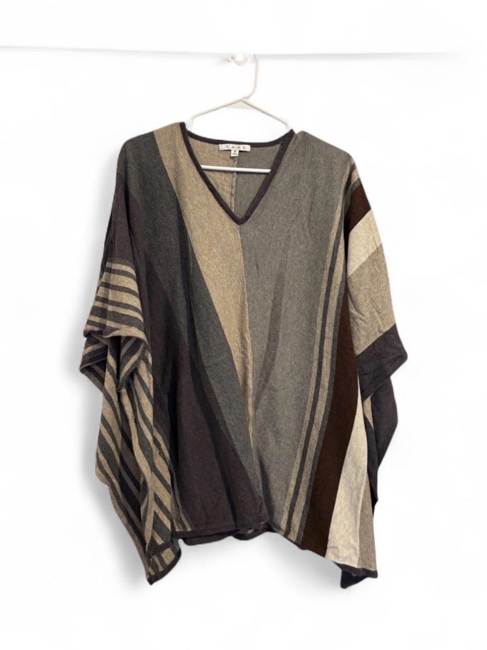 Cabi Brown & Tan Striped Top Size Small Neutral Casual Blouse